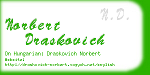 norbert draskovich business card